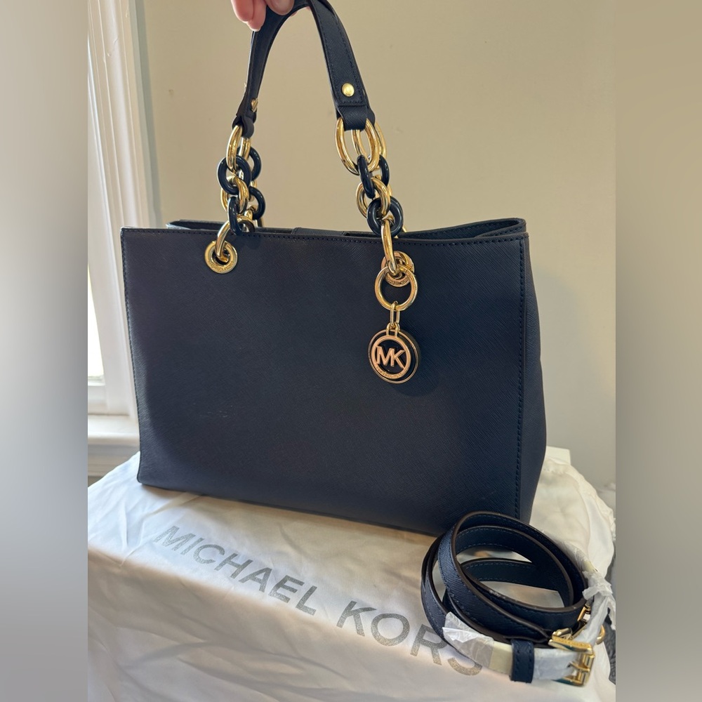 Michael Kors Cynthia Handbag with Gold Accents